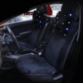 Soft Plush Car Seat Covers for Women Universal Winter Warm Seat Cushion 10pcs Sets - Black