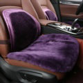 Top Quality Pure Wool Universal Car Front Seat Cushion Sheepskin Fur Waist Pads 2pcs - Purple
