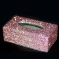 Top grade Full Crystal Auto Tissue Paper Box Case Creative For Car Office Home Decor - Pink