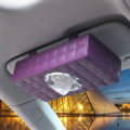 Top grade Leather Hanging Car Tissue Paper Box Holder Case Sun Visor Tissue Bag - Purple