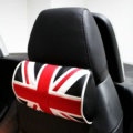 UK British Flag Print Car Neck Pillows Headrest PU Leather Auto Interior Decoration 1pcs - Black