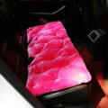 Winter Rhinestone Plush Car Back Seat Cushion Woman Universal Auto Long Pads 1pcs - Rose