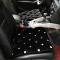 Winter Rhinestone Plush Car Front Seat Cushion For Woman Universal Auto Pads 1pcs - Black