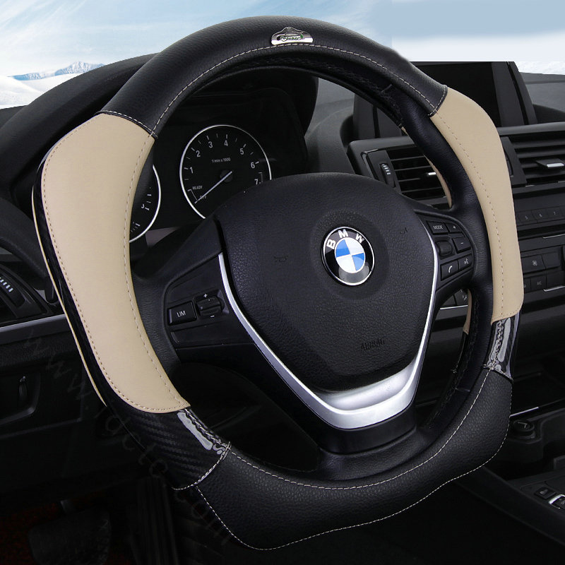 thumbnail image 2 of Two-Tone Black & Blue 4-Piece Car Floor Mat Set & Sport Grip Steering Wheel Cover 2 of 11