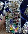 Bling S-warovski crystal cases Peacock diamonds cover for iPhone 7S - White