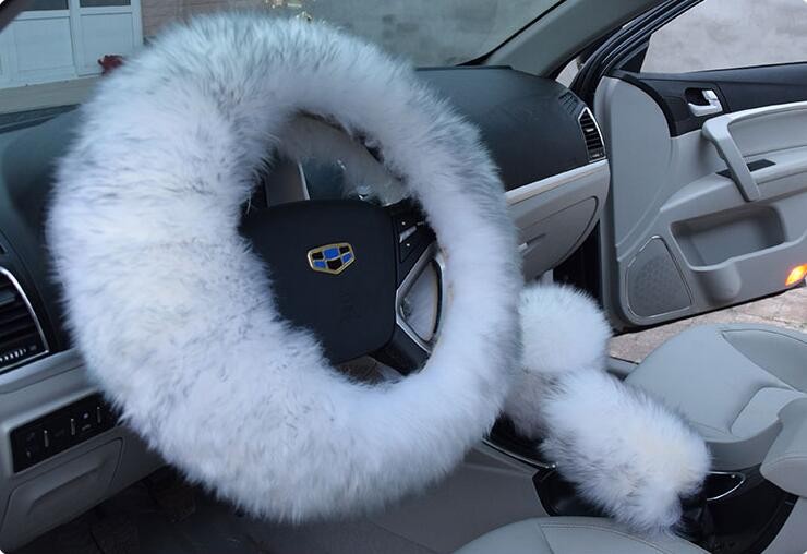 Buy Wholesale 3pcs sets Winter Long Australian Wool Heated Fur Car Steering  Wheel Handbrake Gear Shifter Cover - Black from Chinese Wholesaler 