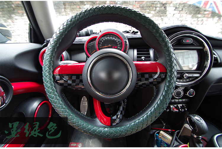 thumbnail image 2 of BDK Genuine Leather Steering Wheel Cover – 15-16 Inch, Black, Ergonomic Grip 2 of 2