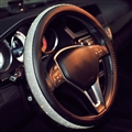 Luxury Full Diamod Rhinestone Leather Auto General Anti-slip Crystal Car Steering Wheel Cover Women - Black Silver