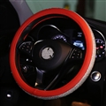 Luxury Full Diamod Rhinestone Leather Auto General Anti-slip Crystal Car Steering Wheel Cover Women - Red Silver