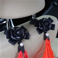 1pcs Camellia Car Seat Back Hook Hangers Organizer Headrest Mount Storage Hooks Clips Styling - Black