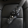 1pcs Car Safety Seat Belt Covers Women Creative Diamond Camellia Leather Shoulder Pads - Black