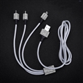 3 in 1 Universal Crystal Diamond USB Data Cable Mobile Phone Car Charge Line in Car - White