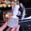 3.1A Rhinestones Dual USB Quick Car Charger Mobile Phone iPad Rotate Fast Charging Adapter - AB White