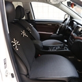 Classic Plaid Bowknot Car Seat Covers Women Girls Cotton Automobile Front Cushion 2pcs Sets - Black