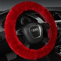Classical Winter Wool Car Steering-wheel Cover Soft Fur Steering Wheel Cover Sheepskin - Red