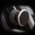 Diamond Crystal Car Phone Holder Magnetic Air Vent Mount Mobile Stand Magnet Support Cell GPS - Black