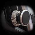 Diamond Crystal Car Phone Holder Magnetic Air Vent Mount Mobile Stand Magnet Support Cell GPS - White