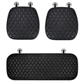 Diamond Studded Crystal Leather Car Front + Back Seat Cushion Woman Universal Pads 3pcs - Black