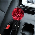 Floral 1pcs Crystal Car Handbrake Covers Leather Diamond Brake Case Auto Interior Decro - Black