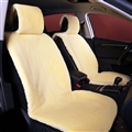 High Quality 1pcs Front Car Seat Covers Faux fur Cushion Interior Winter Plush Pad Imitation Wool - Beige