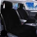 High Quality 1pcs Front Car Seat Covers Faux fur Cushion Interior Winter Plush Pad Imitation Wool - Black