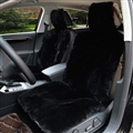 Luxury Australia Wool Car Seat Cushion Winter 100% Genuine Fur Sheepskin 1pc Front Cover - Black