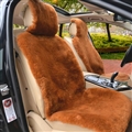 Luxury Australia Wool Car Seat Cushion Winter 100% Genuine Fur Sheepskin 1pc Front Cover - Brown