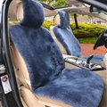 Luxury Australia Wool Car Seat Cushion Winter 100% Genuine Fur Sheepskin 3pcs Sets - Blue