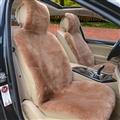 Luxury Australia Wool Car Seat Cushion Winter 100% Genuine Fur Sheepskin 3pcs Sets - Camel