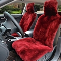 Luxury Australia Wool Car Seat Cushion Winter 100% Genuine Fur Sheepskin 3pcs Sets - Red