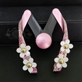 M Shape Daisy Car Mobile Phone Holder Crystal Rhinestone Air Vent Mount Clip Stand GPS - Pink