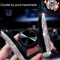 New Universal Car Mobile Phone Holder Crystal Rhinestone Air Vent Mount Clip Stand GPS - White