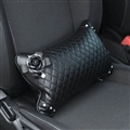 Nice Camellia Women Rhinestone Car Seat Waist Pillows PU Leather Rectangle Cushions 1pcs - Black