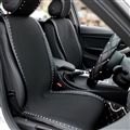 Personalized Leather Car Seat Covers Punk Rivet Universal Auto Cushion 5 Seat Vehicle Sets - Black