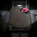 Pretty Camellia Women Rhinestone Car Armrest Pad PU Leather Armrest Cushions 1pcs - Black