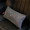 Pretty Women Rhinestone Plush Auto Seat Lumbar Pillows Waist Cushions 1pcs - Silver