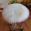 Round Long Wool Car Sheepskin Fur Chair Cushion Winter Plush Mats Home Sofa Office Pads 1pcs - White