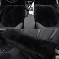 Top Quality Long Wool Universal Car Seat Cushion Sheepskin Fur One Piece Pads 3pcs Set - Black
