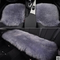 Top Quality Long Wool Universal Car Seat Cushion Sheepskin Fur One Piece Pads 3pcs Set - Grey