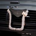 U Shape Universal Car Mobile Phone Holder Crystal Bow Air Vent Mount Clip Stand GPS - White