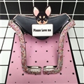 U Shape Universal Car Mobile Phone Holder Crystal Cute Puppy Air Vent Mount Clip Stand GPS - Pink