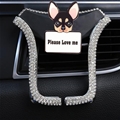 U Shape Universal Car Mobile Phone Holder Crystal Cute Puppy Air Vent Mount Clip Stand GPS - White