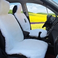 Universal Synthetic Sheepskin Car Seat Cover Sheep Wool Auto Velvet Cushion 3pcs Sets - White