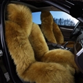 Winter Long Wool Auto Cushion Universal Genuine Sheepskin Car Seat Covers 1Piece Front Cover - Green