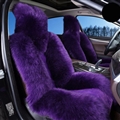 Winter Long Wool Auto Cushion Universal Genuine Sheepskin Car Seat Covers 1Piece Front Cover - Purple