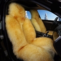 Winter Long Wool Auto Cushion Universal Genuine Sheepskin Car Seat Covers 1Piece Front Cover - Yellow