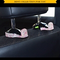 1 Pair Crystal Rhinestone Car Seat Back Holder Bag Purse Hangers Auto Storage Hooks - Pink