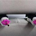 1 Pair Crystal Rhinestone Lips Seat Back Holder Bag Purse Hangers Auto Storage Hooks - White