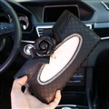 Black Camellia Bling Leather Car Tissue Paper Box Holder Hanging Seat Back Good Tissue Bag - Black
