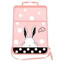 Bunny Waterproof Kids Car Anti-Kick Pad Seat Back Storage Bag Touchable Screen Organizer Protector - Pink